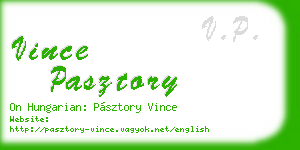 vince pasztory business card