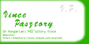 vince pasztory business card